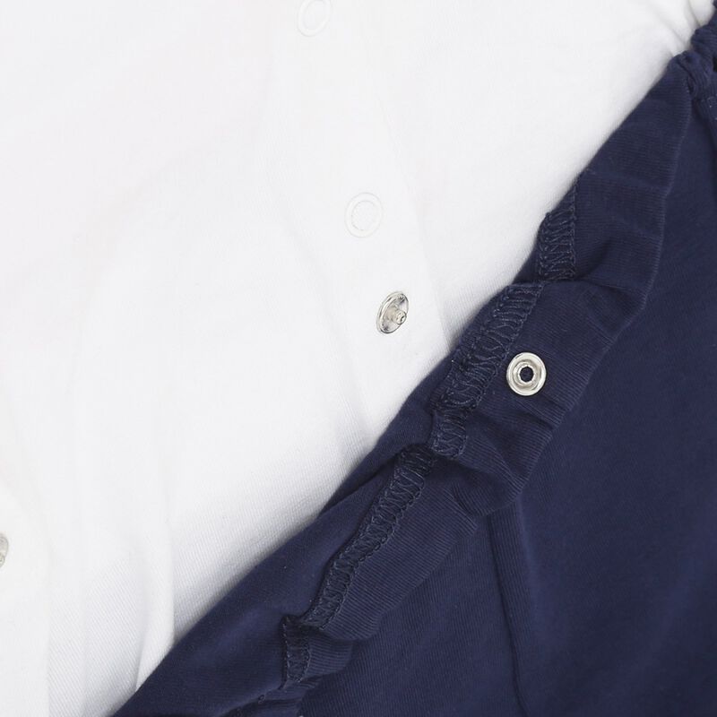 Boys Medium Blue Printed Nappy Opening Babysuit image number 4